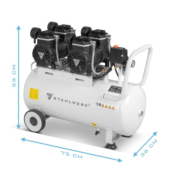 STAHLWERK Druckluft Kompressor ST 510 PRO, 10 Bar, 50 l Tank, 69 dB, Brushless