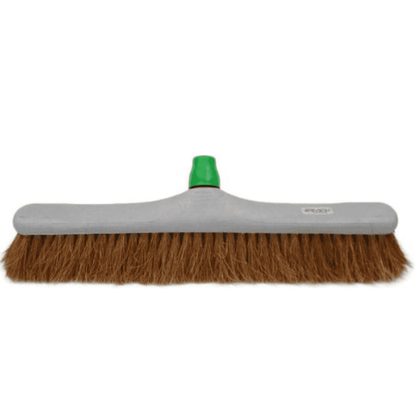 Kehrbesen mit Pflanzenfaserborsten und grauem Halter