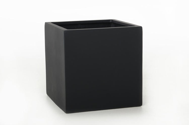 VIVANNO Pflanzkübel BLOCK 40x40x40 cm Fiberglas Anthrazit matt