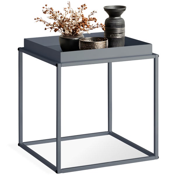 Beistelltisch tectake Cambridge 40 x 40 x 44 cm Stahl dunkelgrau