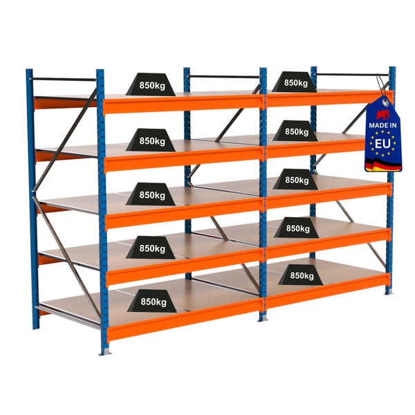 Regal mit mehreren Ebenen und einer Traglast von 850 Kilogramm, Hergestellt in der Europäischen Union