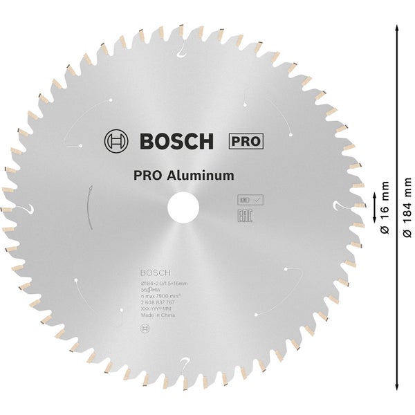Bosch Pro Aluminium Sägeblatt mit 184 Millimeter Durchmesser