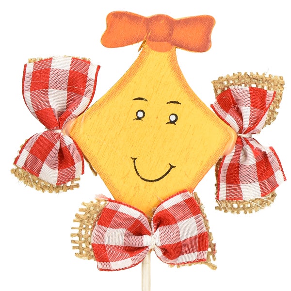 Dekofigur mit karierten Schleifen für den Innenbereich