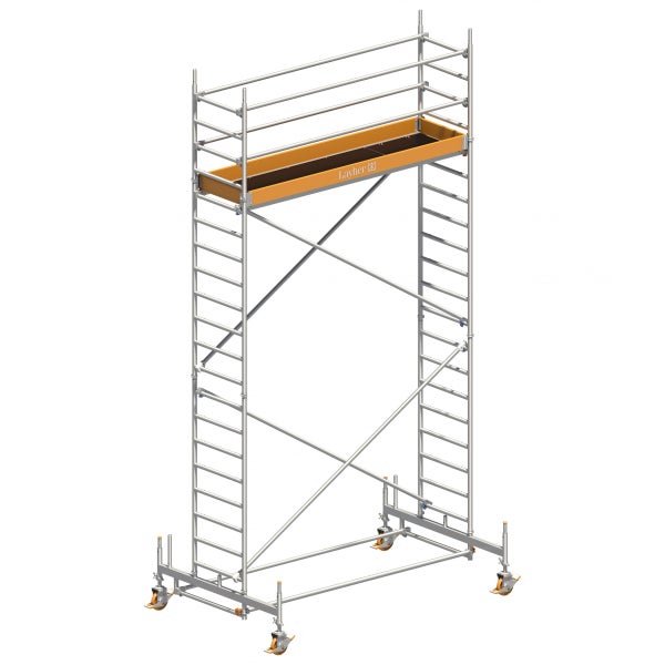 Rollgerüst aus Metall mit Arbeitsbühne von Layher