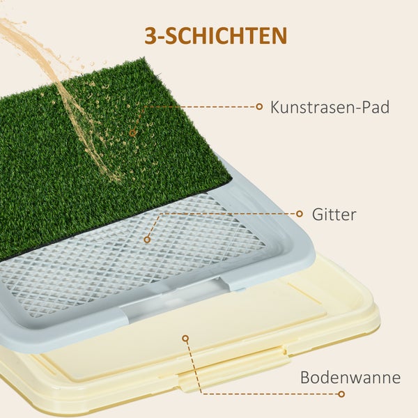 PawHut Hundetoilette, 63L x 48,5B x 6H cm, Kunststoff, PE, Grün