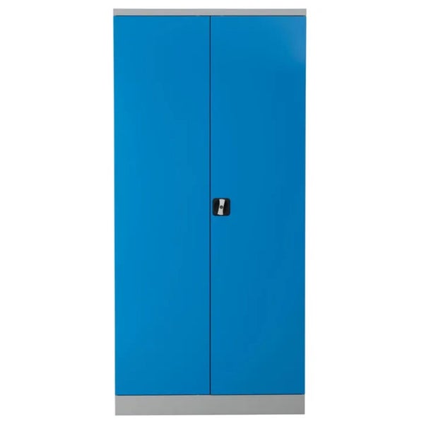 PROREGAL Stahlschrank Bee 5 Fachböden HxBxT 195 x 92 x 60 cm Pulverbeschichtetes & Verstärktes Fachbodenmaterial Grau & Hellblau