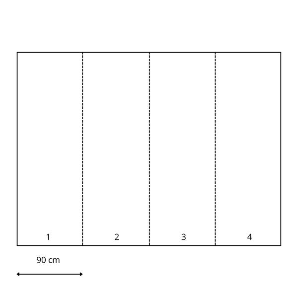 Tapetenmaße: Vier Bahnen mit je 90 cm Breite