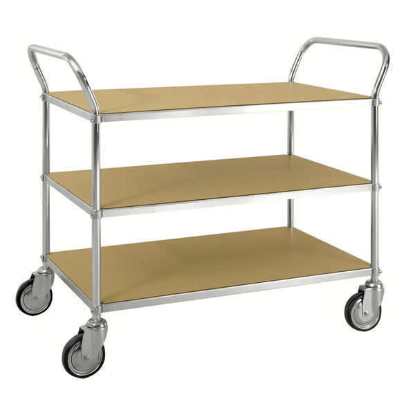 Servierwagen mit drei Ablagen und Rollen