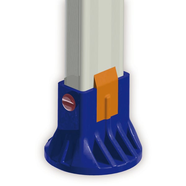 Detailansicht eines Pavillonfußes aus Kunststoff