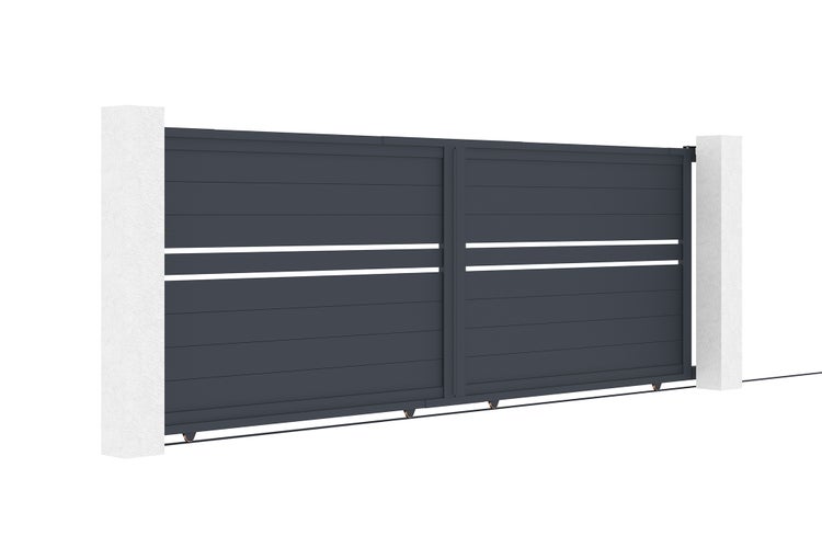 Schiebetor 4m CIMONE H.140 graues Aluminium