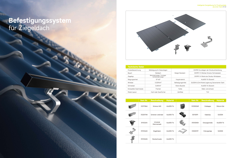 Slenergy Photovoltaik Komplettsystem 7,65KWP/ 18 Module/ 7,68KWh Speicher/ Unterkonstuktion/ Kompletter Kabelsatz