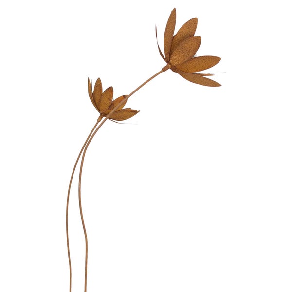 FRANK FLECHTWAREN | Gartenstecker Blume, 2er Set, 15 x 11,5 x 85,5 cm, 16 x 13,5 x 105 cm, METALL