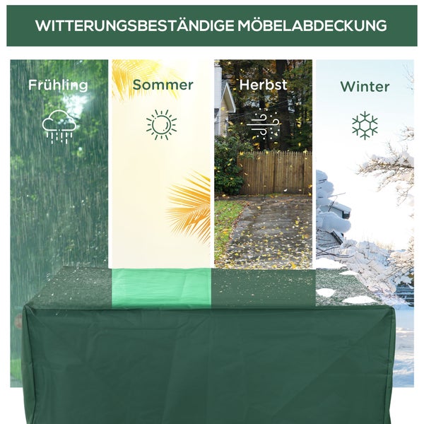 Outsunny Schutzhülle für Gartenmöbel, 135 x 135 x 75 cm, 600D-Oxford, Grün