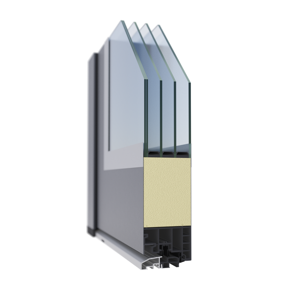 Haustür mit Glaseinsatz und Griffstange