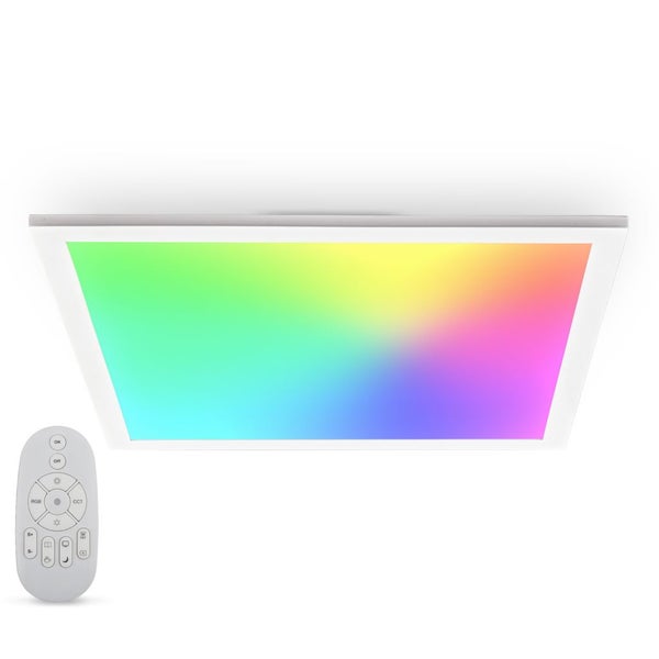 LED Panel 45x45 cm - 16W, 1400lm, dimmbar, Fernbedienung, CCT, RGB, weiß