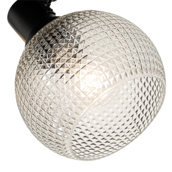 Deckenleuchte mit transparentem Glasschirm