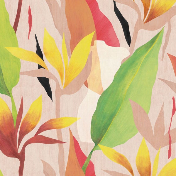 Tapete mit tropischem Pflanzenmuster