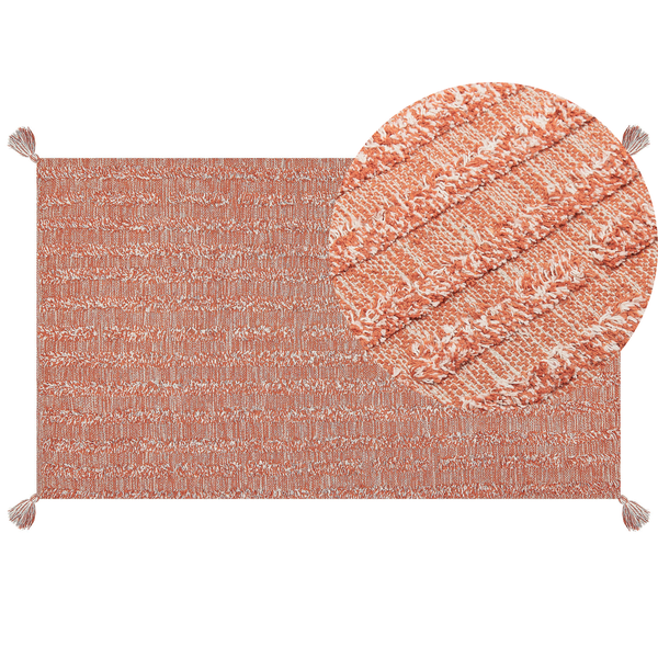 Teppich MUGLA Orange 80 x 150 cm Baumwolle