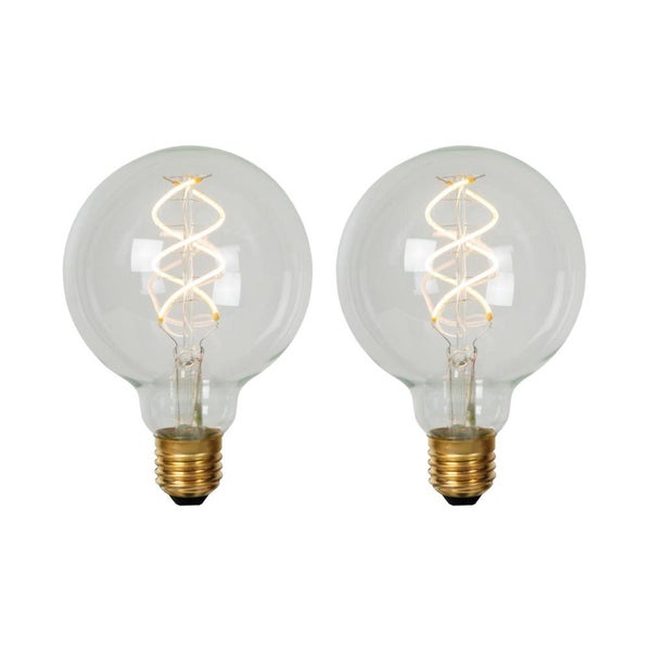 LED Leuchtmittel E27 - Globe G95 in Transparent 4,9W 460lm 2700K 2er-Pack