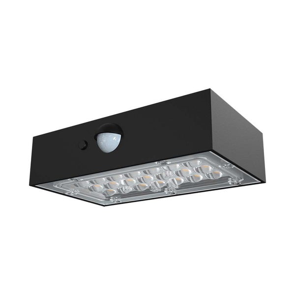 V-TAC VT-403-B - Solar-Wandleuchten - Sensor - IP65 - Schwarzes Gehäuse - 3 Watt - 350 Lumen -