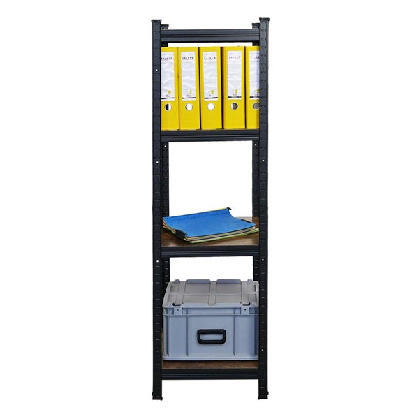 BERLINLODGE Mega Deal 5x Wohnregal Ragnar, HxBxT 150x45x45cm, Fachlast 100kg, Vintagebraun-Schwarz, Bücherregal, Standregal, Büroregal