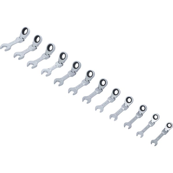 BGS Ratschenring-Maulschlüssel-Satz kurz abwinkelbar SW 8 - 19 mm 12tlg. - 6543