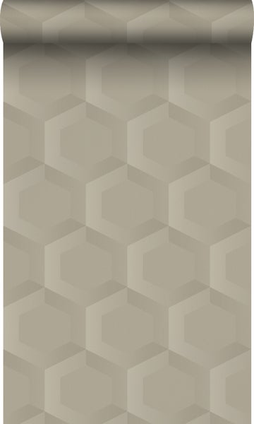 Origin Wallcoverings Öko-Strukturtapete 3D Wabenmuster Sandbeige - 0.53 x 10.05 m - 348019