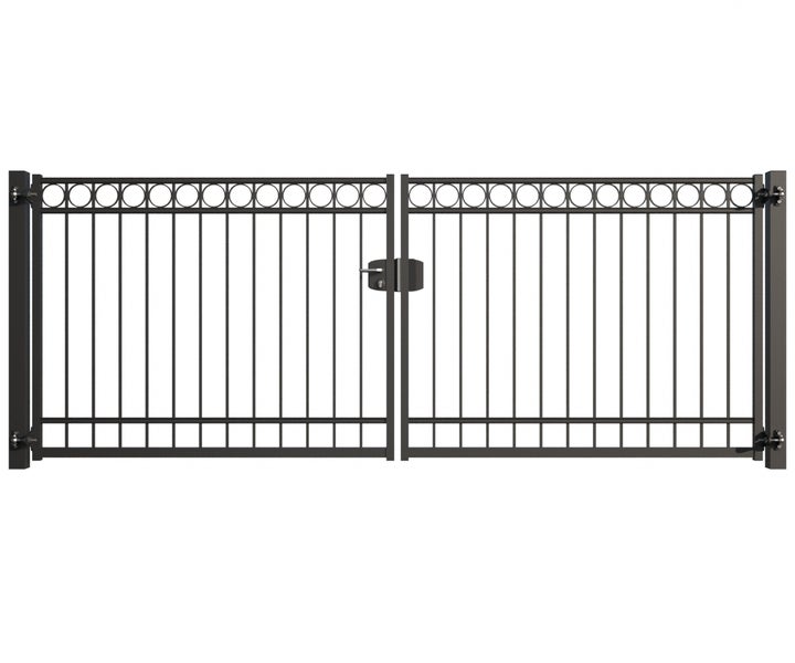 Doppeltor aus Metall mit Riegel für den Garten