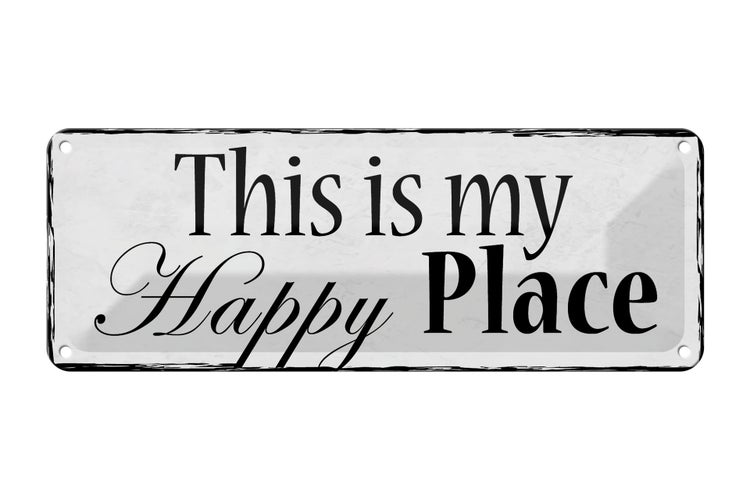Blechschild Spruch 27x10cm this is my Happy Place Dekoration