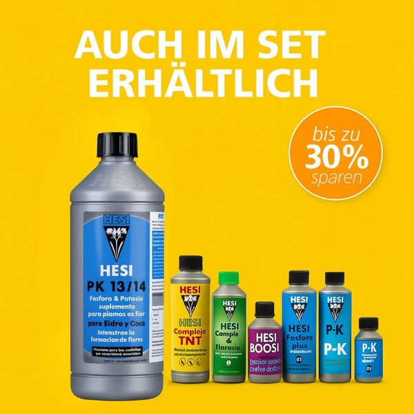 Hesi Pflanzendünger Sortiment PK 13 14 TNT Komplex Boost und Phosphor Plus auch als Set mit bis zu 30 Prozent Ersparnis erhältlich.