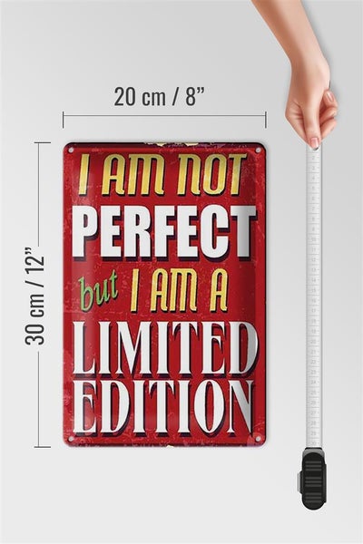 Blechschild Spruch 20x30cm i am not perfect limited edition