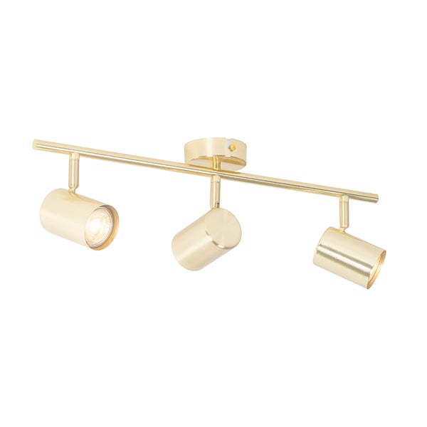 Goldfarbene Deckenleuchte mit drei Strahlern