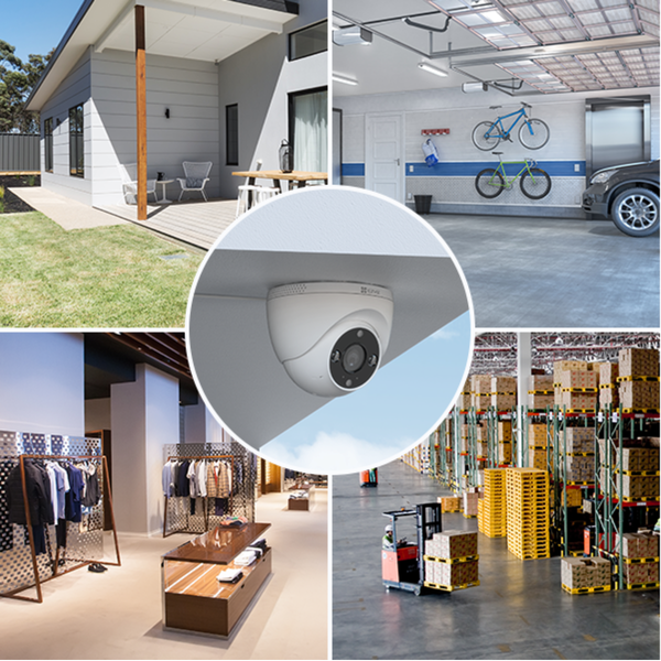 Anwendungsbereiche einer Überwachungskamera: Haus, Garage, Geschäft und Lagerhalle