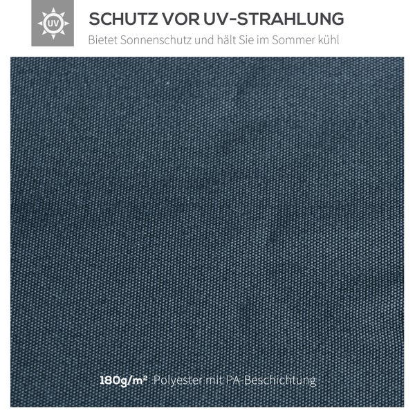 Outsunny Ersatzdach für Gartenpavillon, 3 x 3 m, Sonnenschutz Polyester, Dunkelgrau