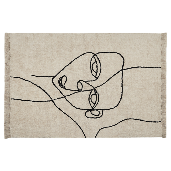 Teppich NURU Hellbeige 140 x 200 cm Baumwolle