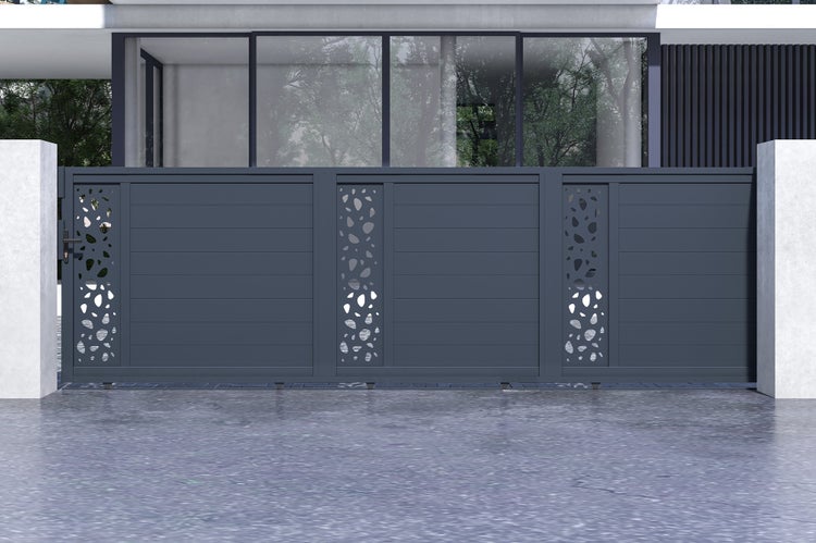 Schiebetor 5m SUNNY H.140 graues Aluminium