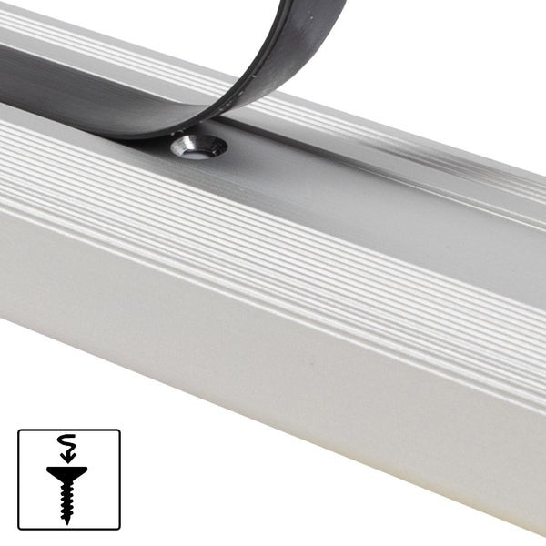 FLOORDIREKT Stufenkantenprofil Glory - Vorgebohrt - L-Form - Silber - 3,6 x 1,7 x 134 cm