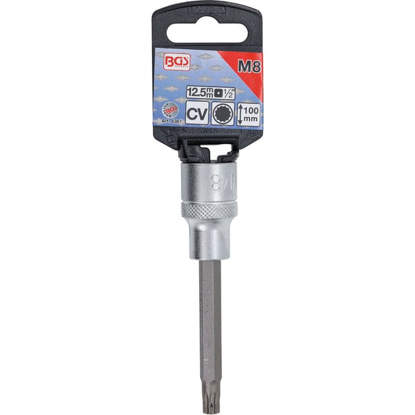BGS Bit-Einsatz Länge 100 mm Antrieb Innenvierkant 12,5 mm (1/2) Innenvielzahn (für XZN) M8 - 4361