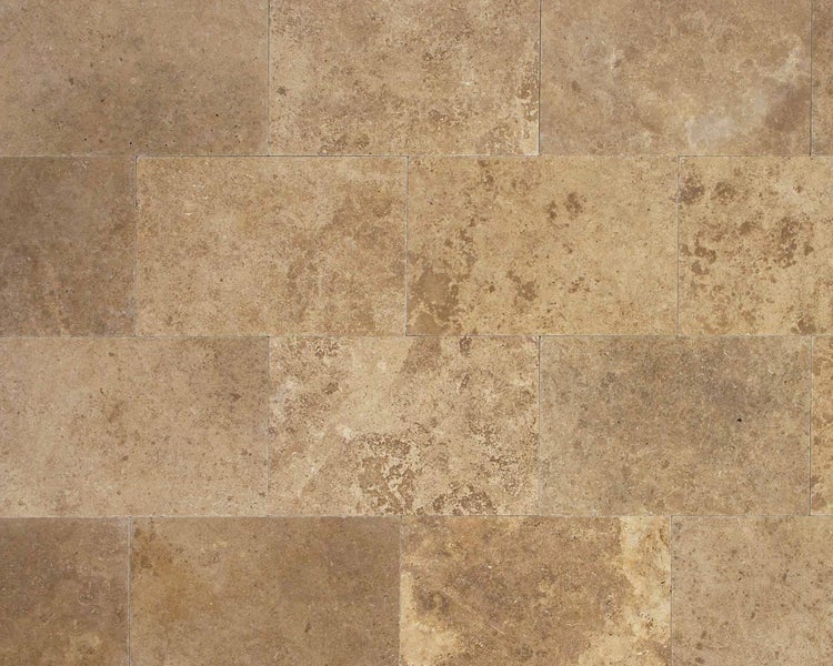 Wohnrausch Travertin Terrassenplatten BROWN 61 x 40,6 x 3 cm, getrommelt, braun