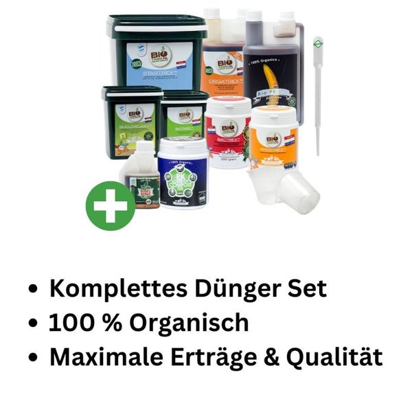 BioTabs XXL Dünger-Set 9-teilig – Komplett biologisches Starterpaket mit Startrex, Mycotrex, Bactrex, Biotabs, Compost Tea, PK 5-8, Silicium Flash, Boom Boom Spray & Orgatrex – Für nachhaltiges Pflanzenwachstum Indoor & Outdoor