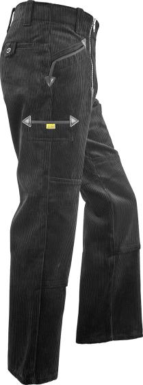 JOB Zunfthose ANSGAR Trenkercord schwarz mit Kniepolstertaschen Gr. 48 Herren