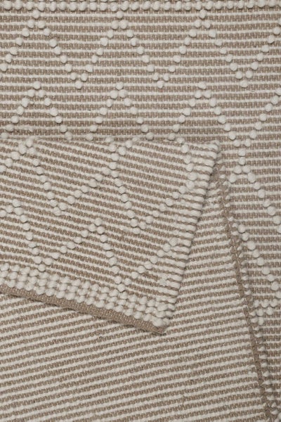 Esprit Teppich handgewebt Weiß Beige aus Wolle Ana 50x80 cm