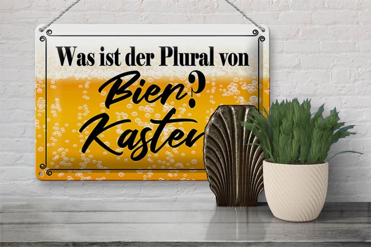 Blechschild Spruch 30x20cm was ist Plural von Bier