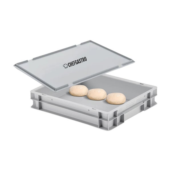CHEFGASTRO Pizzaballenbox Mit Deckel HxBxT 8,5 x 30 x 40 cm 9 Liter Teigwanne Für Pizzateig Sstapelbare Pizzabox
