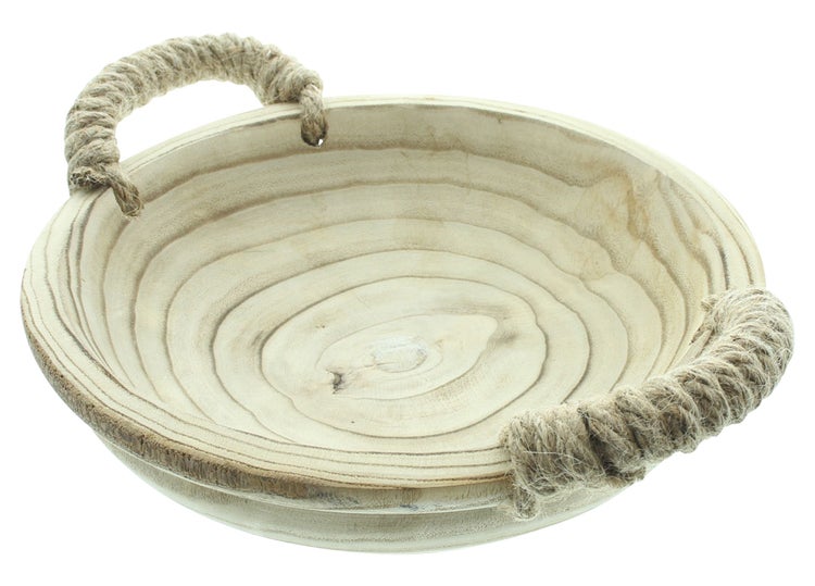 FRANK FLECHTWAREN | Holzschale Geflammt, PAULOWNIA, 25 x 25 x 6 cm