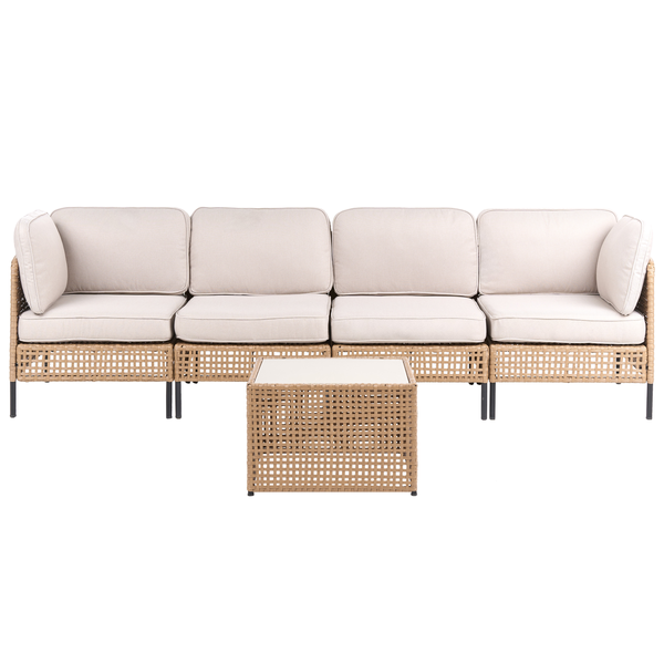 Gartenmöbelset mit Sofa, Sitzelementen und Tisch