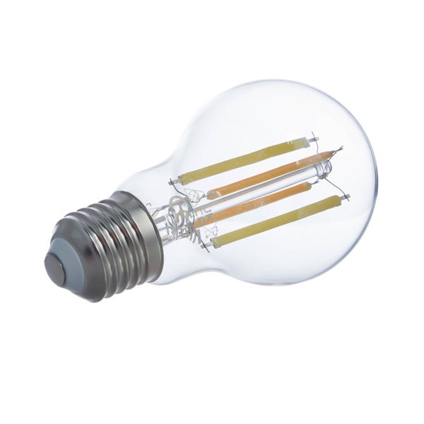 LED-Lampe mit klarem Glas und Glühfadenoptik