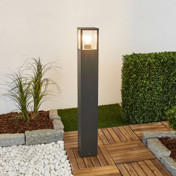 Lucande Wegeleuchte / Pollerleuchte, spritzwassergeschützt IP54 Aussenleuchte 90 cm 1x E27 max. 15W ohne Leuchtmittel Außenleuchte Garten Hof