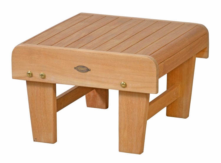 Teak Fußhocker 50 x 50 cm passend zum Teak Alstersessel verstellbar wetterfest