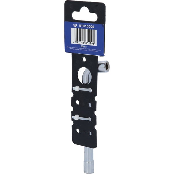 Pfeifenkopfschlüssel aus Metall auf einer Verkaufsverpackung von KS Tools.